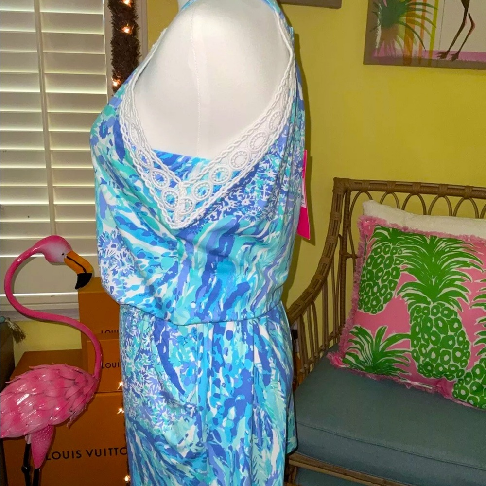 Lilly Pulitzer NWT Lala Romper Blue Haven Hey Hey Soleil $138 Size XS - Picture 10 of 11